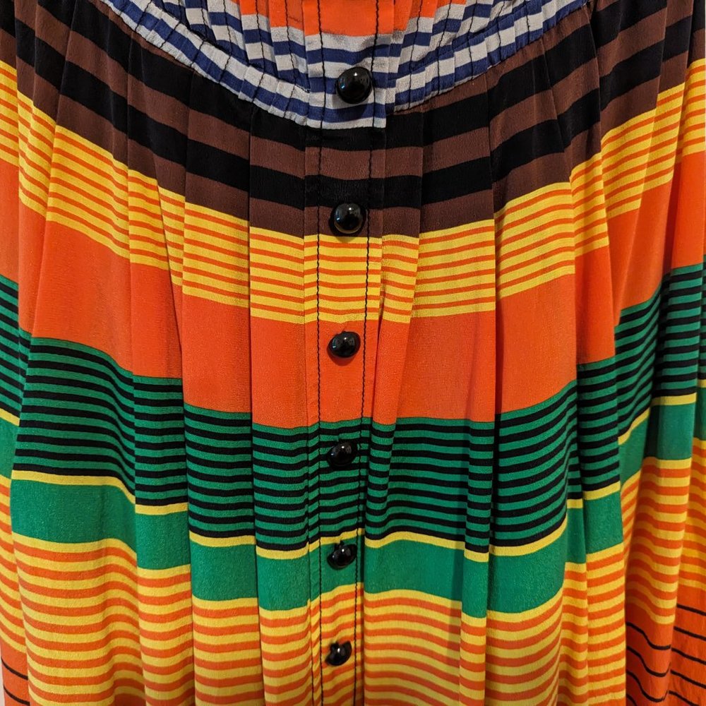 Anthropologie Plenty by Tracy Reese "Striped Stripes" Sleeveless Silk Dress - Picture 4 of 12